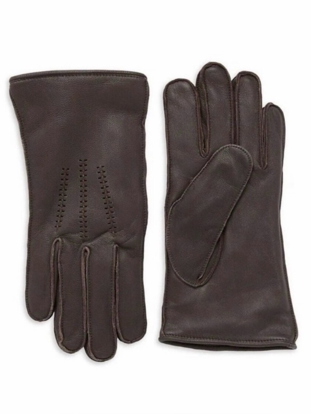 NWT UGG Wrangell Tech Touch Screen Gloves Brown Leather Faux Fur Lined Mens XL